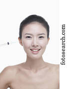 skincare of woman's face