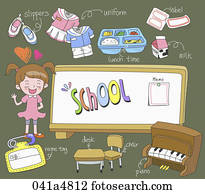 abbildung, von, schule, güter abbildung, von, schule, güter