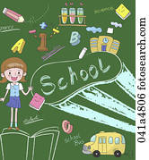 abbildung, von, schule, materien abbildung, von, schule, materien