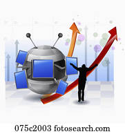 illustration of technology and business