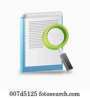 A piece of paper and a magnifying glass