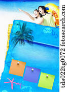 memo pad in summer coneceptual