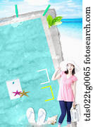 memo pad in summer coneceptual