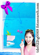 memo pad in summer coneceptual