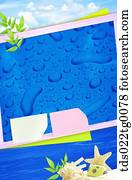 memo pad in summer coneceptual