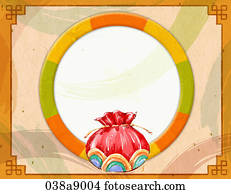 autumn pattern with money-bag