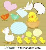 The image of bubbling memo with birds