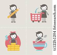 illustration characters of woman