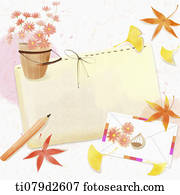 illustration memo template of autumn