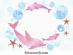 illustration of memo template featuring dolphins