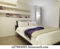 limpo, branca, modernos, quarto