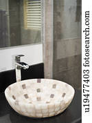Mosaic tile bathroom sink