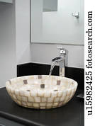 Mosaic tile bowl sink