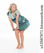 Full Length Portrait Of Blonde Teenage Girl