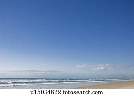 Waves lapping on beach