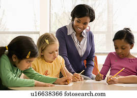 Teacher Helping Students