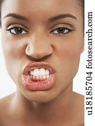 Beautiful Young Woman, making facial expression