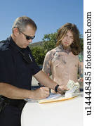 oficial, fazer, um, droga, busto