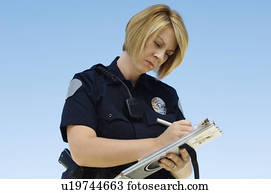 stock photo police writing ticket