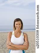 Sporty woman at the beach