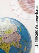 Chinese Currency and a globe