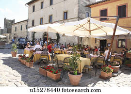 Open Air Cafe in Town, Italy