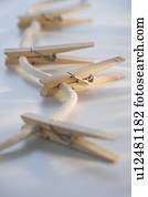 Clothespins on clothesline