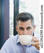 Man drinking coffee Man drinking coffee