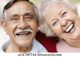 Senior couple laughing