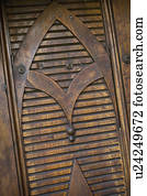 Detail carved wooden door