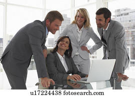 atraente, saliência, com, dela, equipe