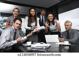 cansado, equipe negócio