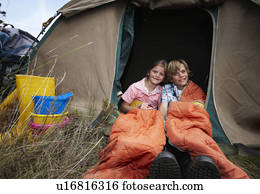 crianças, acampamento