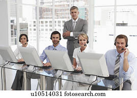 empregados, com, seu, saliência