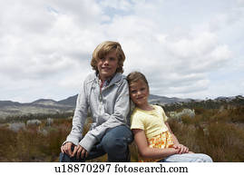 enfants, dans campagne