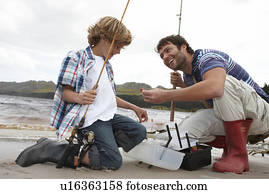 Father and son on a fishing trip