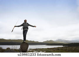 Fisherman enjoying fresh air