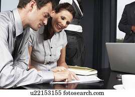 Happy business people at work