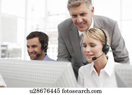 Happy people at work