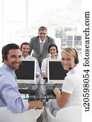 Happy people at work