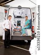 paramédico, em, um, ambulância