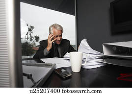 saliência, em, seu, escrivaninha