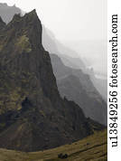 Rugged mountainous terrain of South Iceland