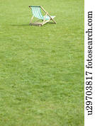 Deck Chair Lawn Grass Single Object