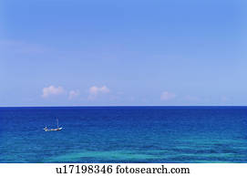 Fisherman Nautical Vessel Horizon Over Water Sea