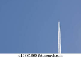 Airplane on clear sky