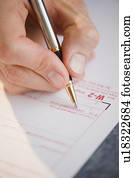 mão, enchimento, forma imposto