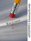 tiro estúdio, de, lápis, apagando, a, palavra, evidência, de, pedaço papel