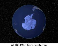 Antarctica at night, satellite image