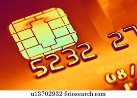 Credit card microchip, computer artwork